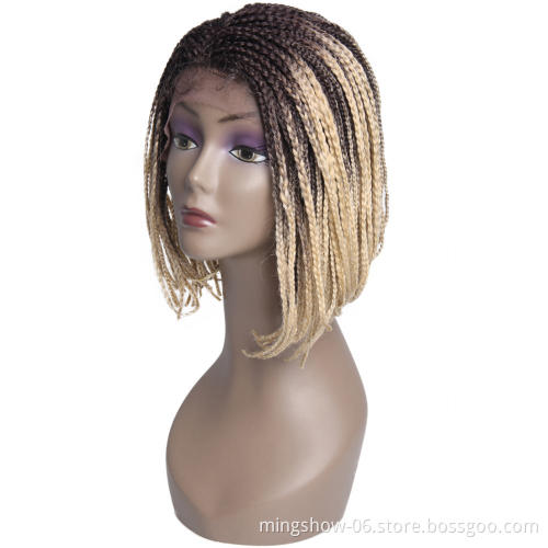 Top quality synthetic ombre braided wig, fast delivery afro wig braided for sale